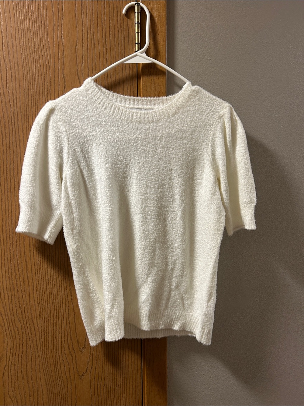 Rachel Zoe Cream Short-Sleeve Knit Top